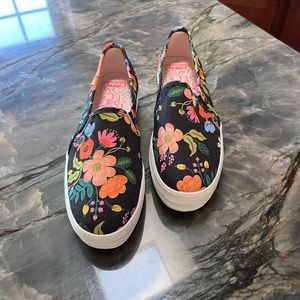 Keds x Rifle Paper Co Platform Double Decker Slip Ons 7.5